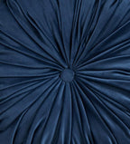 SARO LIFESTYLE Round Velvet Pintucked Poly Filled Throw Pillow (Set of 2)