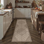 2.6x8 Easy Jute Runner Rug Washable Brown Floral Hallway Outdoor Rug for Patio Lightweight Non Slip No Sheding Carpet Entryway Doormat Bathroom Backyard Porch Kitchen