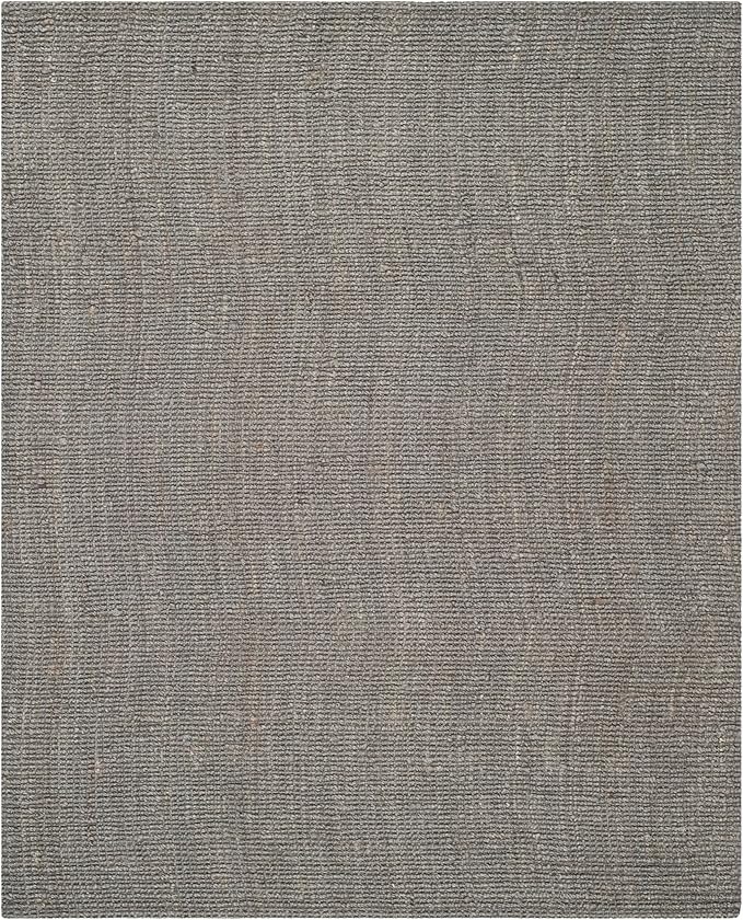 SAFAVIEH Area Rug 10x14 - Natural Fiber Collection - Large - Light Grey, Handmade Jute, Farmhouse Style, Chunky Textured Thick Pile (NF447G)