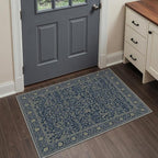 GENIMO Runner Rug 2x6 Non Slip Machine Washable Vintage Hallway Runner Rug, Low Pile Lightweight Rugs for Entryway, Hallway, Kitchen and Corridor, Floral Navy