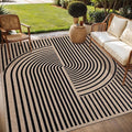 Tangsoo Rainbow Easy Jute Rug 5x7 Large Washable Area Rug for Living Room,Black Non-Slip Thin Outdoor Rug,Modern Farmhouse Indoor Carpet for Dining Room Table Bedroom Patio