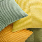 Topfinel Fall Yellow Green Throw Pillow Covers Set of 4,Boho Pillow Covers Soft and Cozy Velvet Double-Sided Designs,Mix and Match Nordic for Couch Boho Farmhouse Home Decor 18x18 Inch