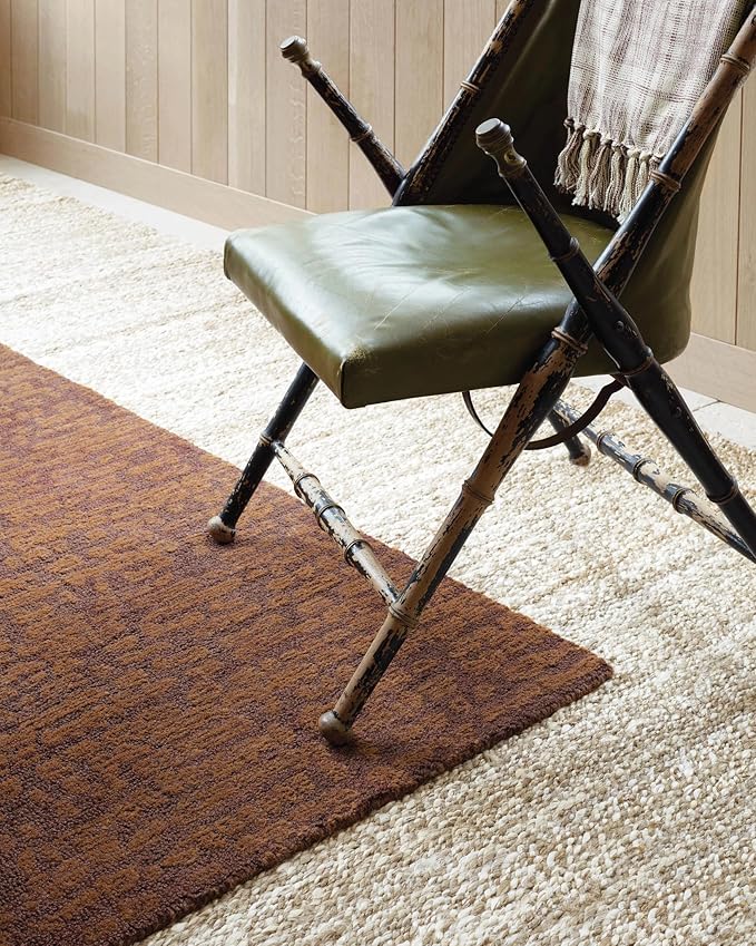 Dash and Albert Lewis Natural Handwoven Jute Rug, 5 X 8 Feet, Neutral/Brown Stripe Pattern - Premium Luxury Hotel Quality Soft Breathable Hypoallergenic Machine Washable Easy Care All Season
