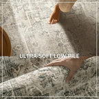 Machine Washable Kitchen Runner Rugs: 2'6"x8' Hallway Rug Non Slip Low Pile Stain Resistant Soft Carpet Runners for Hallways Indoor Entryway Kitchen Laundry Room Bedroom Farmhouse