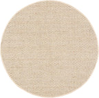 SAFAVIEH Area Rug 6' Round - Natural Fiber Collection - Natural & Beige, Seagrass, Basketweave Pattern with Border (NF114A)