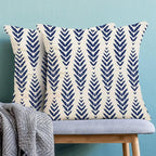 Navy Blue Boho Pillow Covers 20 x 20 Inch Pack of 2, Bohemian Ethnic Herringbone Pattern Decorative Throw Pillow Covers Linen Modern Geometry Farmhouse Outdoor Pillowcase for Sofa Couch Decor