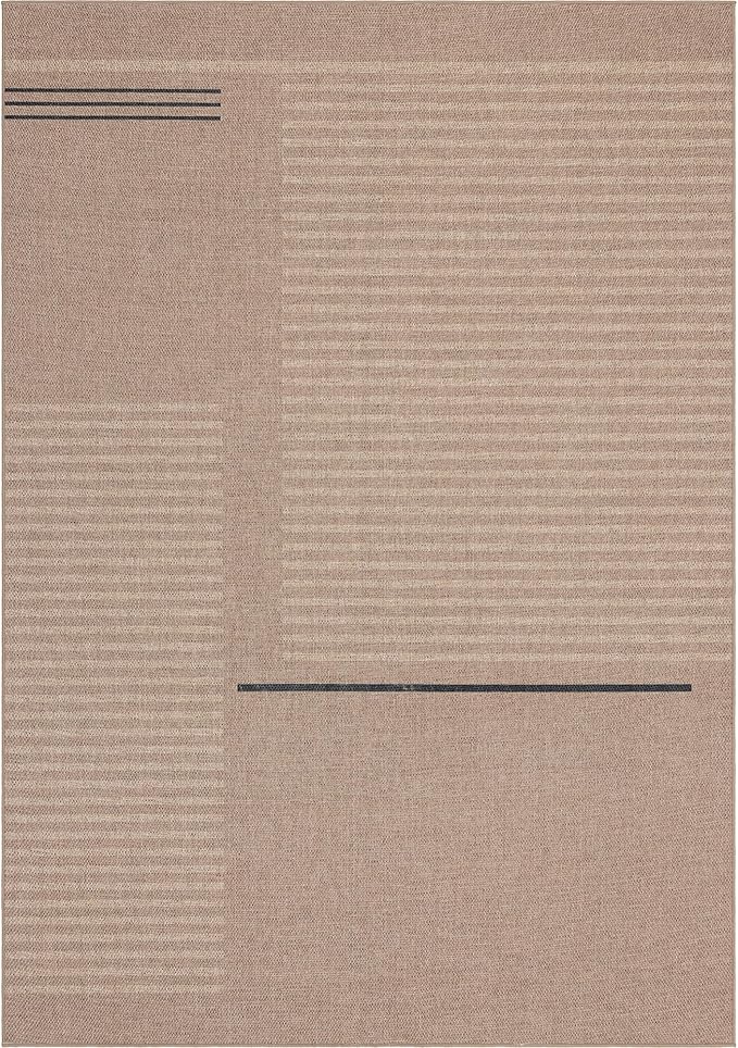 Easy Jute Rug 4x6: Indoor Outdoor Natural Boho Area Rugs for Living Room Patio Washable - Farmhouse Neutral Contemporary Carpet Mat for Entryway Bedroom Kitchen Backyard Sunroom Non Slip
