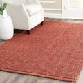 SAFAVIEH Area Rug 4' Square - Natural Fiber Collection - Rust, Handmade Jute, Farmhouse Style, Chunky Textured Thick Pile (NF447C)