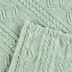 Superior Fleece Boho Jacquard Blanket, Decorative Blankets for Bedroom, Sofa, Fuzzy, Plush, Fluffy, Soft, Cute Room Decor, Beautiful Cover, Comfort Essentials, Arctic Collection, Full/Queen, Sea Foam