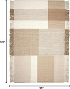 Dash & Albert Frankie Natural Handwoven Jute Rug, 8 X 10 Feet, Neutral Graphic Pattern - Premium Luxury Hotel Quality Soft Breathable Hypoallergenic Machine Washable Easy Care All Season