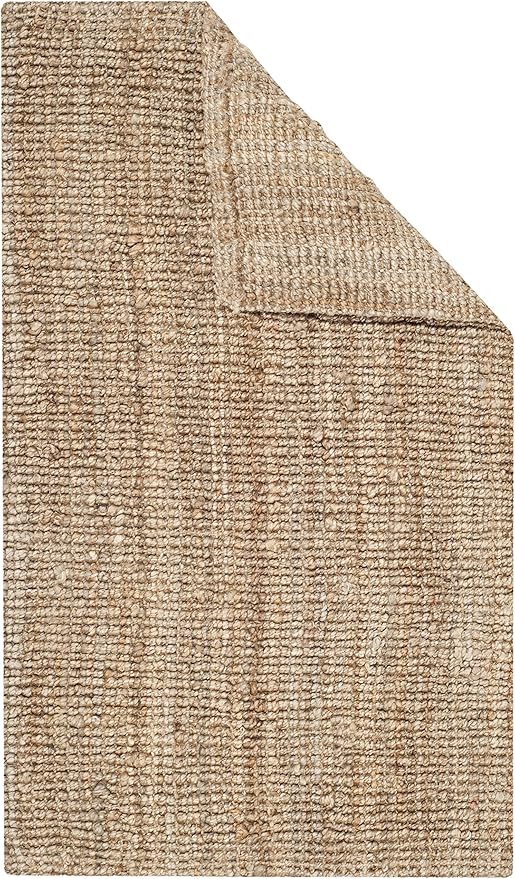 SAFAVIEH Natural Fiber Collection Runner Rug - 2'6" x 22', Natural Brown, Handmade Jute, Farmhouse Style, Chunky Textured Thick Pile (NF447A)