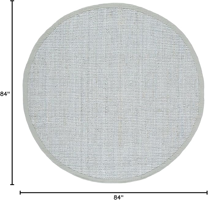 SAFAVIEH Natural Fiber Collection 7' Round Grey NF730F Handmade Farmhouse Premium Jute Area Rug