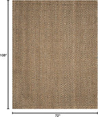 SAFAVIEH Natural Fiber Collection Area Rug - 6' x 9', Natural & Grey, Handmade Jute, Ideal for High Traffic Areas in Living Room, Bedroom (NF181D)