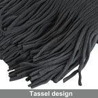 NTBAY Acrylic Knitted Throw Blanket, Lightweight and Soft Cozy Decorative Woven Blanket with Tassels for Travel, Couch, Bed, Sofa, 51x67 Inches, Grey Striped
