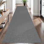 EARTHALL Woven Runner Rug 3x10 Ft Washable Runners for Hallways Long Non Slip Rubber Backed Kitchen Runner Braided Indoor Floor Carpet Runners for Entryway, Hallway, Kitchen, Dark Gray