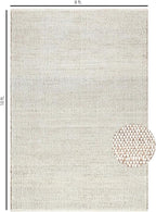Jute Area Rug 9x12 Ft, Handmade Natural Braided Double Sided Rectangular Rug, Reversible Beige Woven Floor Carpet for Living Room, Bedroom, Dining Room & Farmhouse Decor