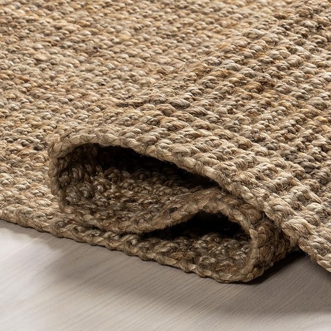 Nuloom Daniela Natural, 7'6" x 10'6", Handmade, Jute, Tassel, Soft and Textured, High Traffic, Stain Resistant, Easy Clean, Durable Area Rug for Bedroom, Living Room, Dining Space, Foyer, Entryway