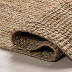 Nuloom Daniela Natural, 6' Square, Handmade, Jute, Tassel, Soft and Textured, High Traffic, Stain Resistant, Easy Clean, Durable Area Rug for Bedroom, Living Room, Dining Space, Foyer, Entryway
