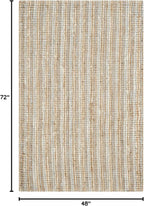 SAFAVIEH Area Rug 4x6 - Natural Fiber Collection - Grey & Natural Brown, Handmade Jute, Farmhouse Style, Chunky Textured Thick Pile (NF447K)