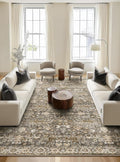Washable Rugs for Living Room: 10x14 Area Rugs for Bedroom Ultral Soft Non-Slip Stain Resistant Vintage Boho Large Carpet for High-Traffic Dining Room - Farmhouse Decor