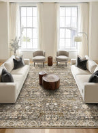 Washable Rugs for Living Room: 10x14 Area Rugs for Bedroom Ultral Soft Non-Slip Stain Resistant Vintage Boho Large Carpet for High-Traffic Dining Room - Farmhouse Decor
