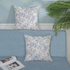 Baby Blue Pillow Covers 16x16 Set of 2 Blue and Cream Floral Chinoiserie Throw Pillows Vintage Rustic Toile Flower Decorative Pillowcase Outdoor Chinoiserie Decor Cushion Case for Couch Sofa