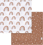 Gerber Baby Unisex 2-Pack Muslin Blanket, Boho Rainbow, One Size
