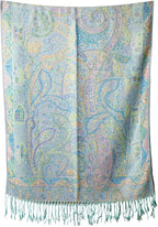 Achillea Reversible Paisley Pashmina Rave Scarf – Exotic Indian Shawls and Wraps for Evening Dresses, Festivals, All Seasons
