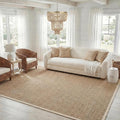 SAFAVIEH Area Rug 8x10 - Natural Fiber Collection - Large - Natural & Ivory, Seagrass, Basketweave Pattern with Border (NF114J)