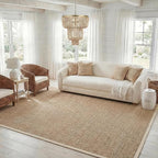 SAFAVIEH Area Rug 8x10 - Natural Fiber Collection - Large - Natural & Ivory, Seagrass, Basketweave Pattern with Border (NF114J)