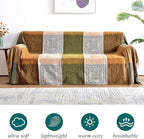 Boho Throw Blanket, Bohemian Tassels Throw Blankets for Bed Couch Soft Chair， Chenille Fringe Tassels (New Green, Large 86 * 102Inches)