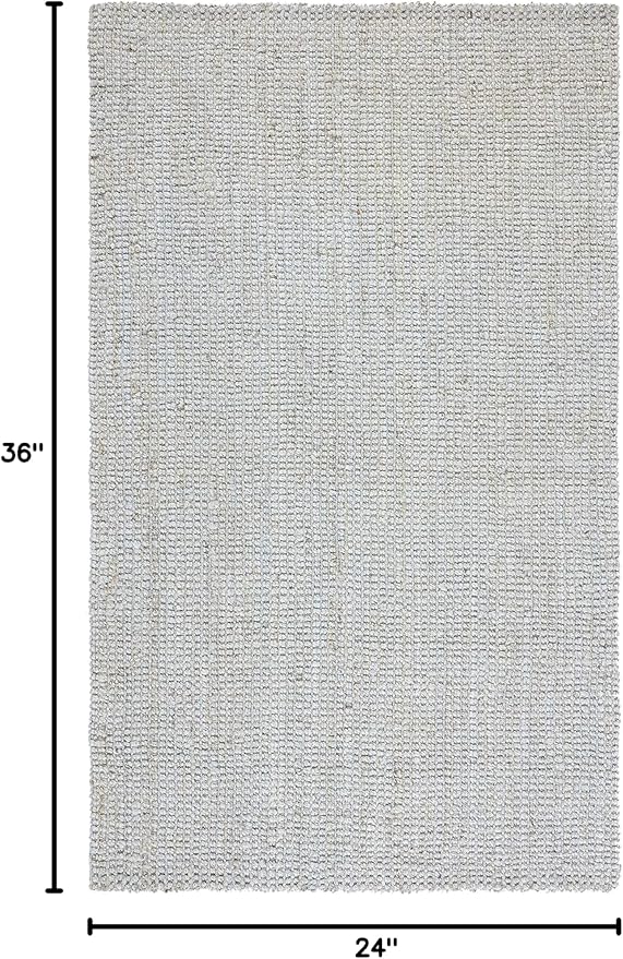 SAFAVIEH Natural Fiber Collection Accent Rug - 2' x 3', Grey, Handmade Farmhouse Jute, Ideal for High Traffic Areas in Entryway, Living Room, Bedroom (NF730F)