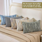 AmHoo Boho Chenille Pillow Cover Decorative Tufted Pillowcase for Couch Bed Sofa Bedroom Living Room Modern 12 x 20-Inch Brown