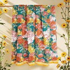 Boho Throw Blanket, 100% Organic Cotton Breathable Ultra Soft 60" x 80" Bed Quilt Throw - All Season Floral Rustic Farmhouse Decor Luxury Reversible Blanket for Sofa Couch Chair and Gift