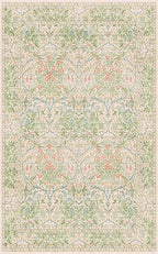 Washable Beige Green 5x8 Area Rug for Living Room, Large Entryway, Kids Room, Boy Bedroom, Playroom - Vintage Oriental Rug Low Pile Non Slip & Stain Resistance (5x8 Beige Green)