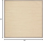 SAFAVIEH Area Rug 6' Square - Natural Fiber Collection - Maize & Grey, Sisal, Woven Design with Border (NF141G)