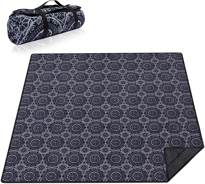 Extra Large Picnic Blankets Waterproof Foldable (80 "x 80") Beach Blanket Waterproof Sandproof,3-Layer Thicking Mat Outdoor Packable Camping Blanket