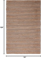 SAFAVIEH Natural Fiber Collection Area Rug - 6' x 9', Grey & Natural, Handmade Boho Farmhouse Rustic Jute & Cotton Jute, Ideal for High Traffic Areas in Living Room, Bedroom (NFB654F)