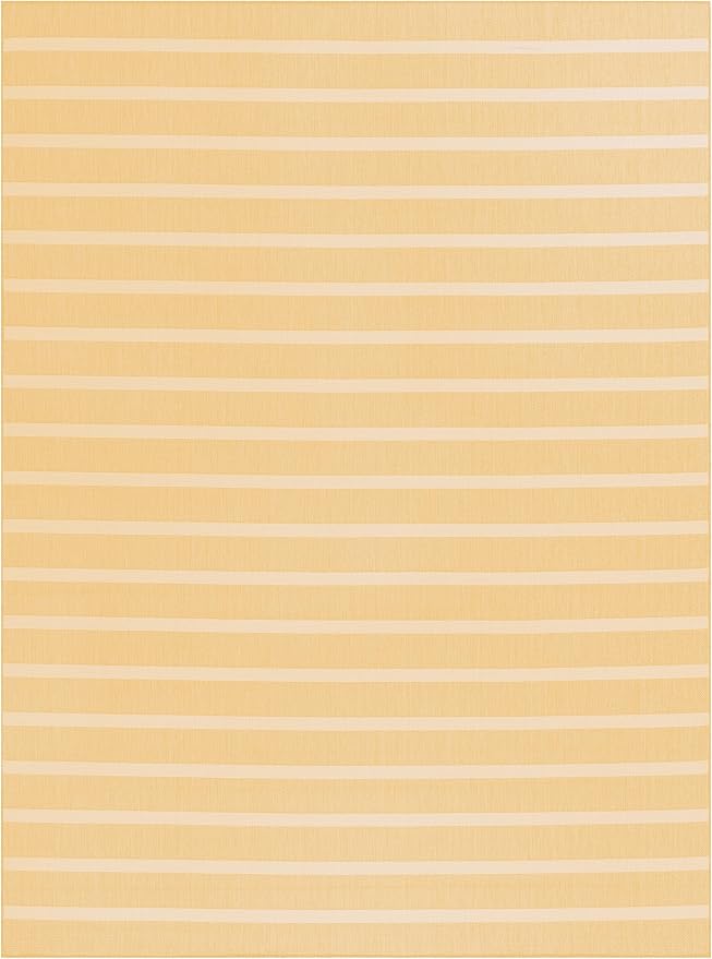 Nourison Home Positano Yellow Ivory 7' x 10' Area Rug - Easy Clean, Non Shedding, Bed Room, Living Room, Dining Room, Kitchen (7' x 10')
