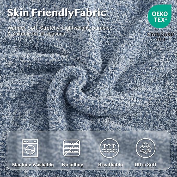 WRENSONGE Throw Blanket Cationic Dyeing Blue Soft Cozy Fluffy Warm Hand Made Throw Blankets for Couch, Sofa, Chair, Bed, Camping, Picnic, Travel Lightweight Bed Blanket - 50"*60"