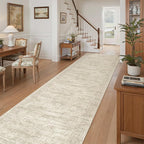 Runner Rug 3x12 Washable Non-Slip Hallway Runner Rugs for Kitchen Bathroom Laundry Room Beige Vintage Floor Carpet Runners for Hallways Entryway