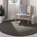 SAFAVIEH Natural Fiber Collection Area Rug - 8' Round, Charcoal, Handmade Jute, Braided Woven Design, Ideal for Living Room, Bedroom (NF212C)