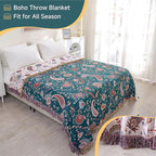 Boho Large Cotton Throw Blanket 80''x90'',Ultra Soft Rustic Quilt,Sofa Throw Cover with Tassels,Farmhouse Lightweight Woven Throw for Bed,Travel,Couch,Home Decor