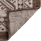 Rugs.com Outdoor Aztec Collection Rug – 7' x 10' Brown Flatweave Rug Perfect for Living Rooms, Large Dining Rooms, Open Floorplans