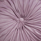 SARO LIFESTYLE Round Velvet Pintucked Poly Filled Throw Pillow