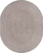 Unique Loom Braided Jute Collection Area Rug - Dhaka (8' x 10' Oval, Gray)
