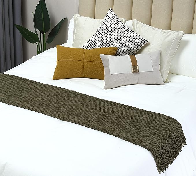 CREVENT Knitted Decorative Throw Blanket for Couch Sofa Chair Bed, Soft Breathable Lightweight for Spring Summer Fall (50''X60'' Green Dot)