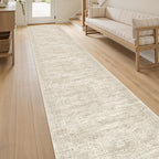 Runner Rug 2x12 Washable Non-Slip Hallway Runner Rugs for Kitchen Bathroom Laundry Room Beige Vintage Floor Carpet Runners for Hallways Entryway