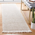 SAFAVIEH Natural Fiber Collection Runner Rug - 2'3" x 8', Ivory & Natural, Handmade Woven Farmhouse Fringe Jute, Ideal for High Traffic Areas in Living Room, Bedroom (NF826A)