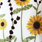 Sunflower Pillow Cover Boho Embroidered Pillow Covers for Couch Sofa Yellow Flowers Bohemian Pillow Covers Cotton Linen Botanical Plant Leaves 2PCS Pillowcase Covers 18x18 Inch